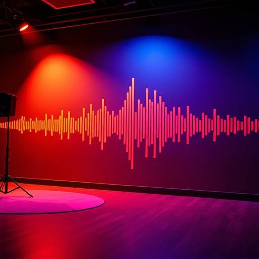 Sound wave graphic representing location recording services